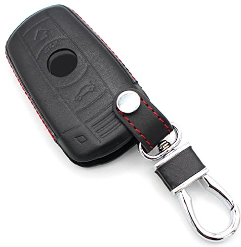 Schlüssel Hülle BB für 3 Tasten Auto Schlüssel Silikon Cover - Finest-Folia (nur Keyless GO) (Leder)