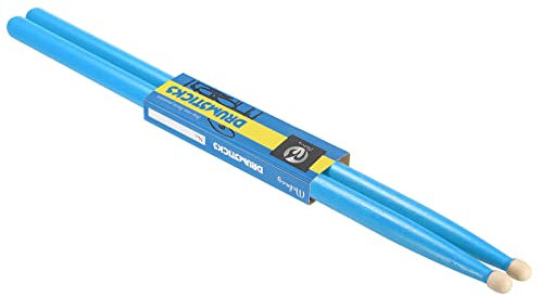 PATIKIL Arce Madera Baquetas Antideslizante Tambor Palo 5A Azul 1 Par para Percusión Musical Instrumento Percusión