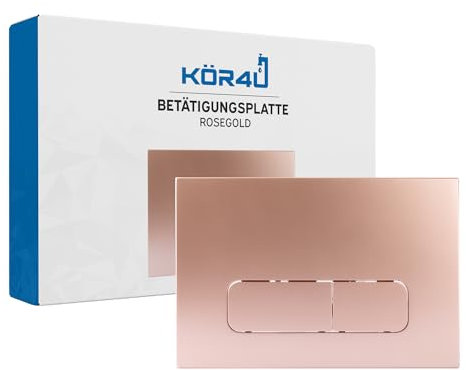 kör4u Placa de accionamiento para cisterna Geberit Sigma UP300, UP320 y Delta UP100, pulsador redondeado (oro rosa)