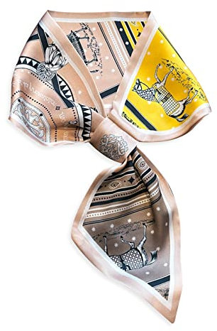 LumiSyne Seidenschal Damen Skinny Schal Einfacher Durchziehen Design Französische Vintage Stil Schmaler Lange Halstuch Leicht Satin Kleine Schal Dekorative Kopfschmuck Stirnbänder Haarband Ribbon