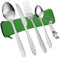Vicloon Ensemble de Couverts, 5 pièces de couverts en Acier Inoxydable, Ensemble de Couverts Transportables, Couverts en Acier Inoxydable avec Idéal pour les Voyages et le Camping(Vert)