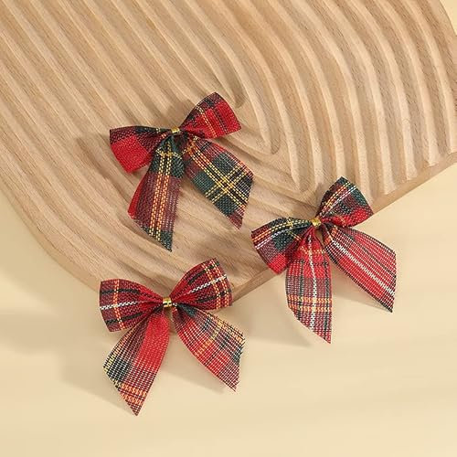 SYSUII 20 Stück Weihnachtsschleifen Kleine Weihnachtsbaum Bögen Weihnachtsbaum Schleifen Deko Weihnachtsbaumschmuck Schleifen Zierschleifen für Weihnachtsbaum,Weihnachtskranz,Geschenk Dekoration-Rot
