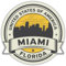 WildeBabsKLBT 11cm Hochwertiger Premium Auto-Aufkleber Sticker Decal Autoaufkleber Klebefolie Miami City Stadt Florida USA Staat Retro H325