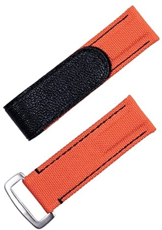 UMCNVV Nylon Stoff Leder 20mm Bunte Armband Für Rolex Strap DAYTONA SUBMARINER GMT Yacht-Master Armband Uhrenarmband, 20 mm, Achat