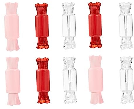 FRCOLOR Lipstick Set of 10 Lipstick Set Lip Gloss Tubes Cute Lip Gloss Container Empty Small Lip Gloss Bottles Lipstick DIY Tube Homemade with Stick Airspace Monitoring Container, As Shown,