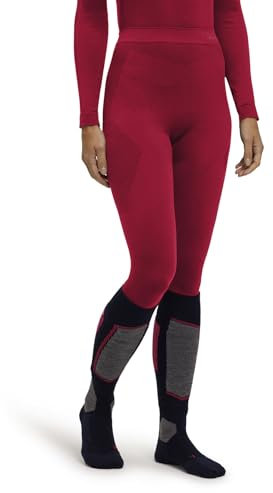 FALKE Damen Baselayer-Hose Warm Long W Ti Funktionsmaterial schnelltrocknend 1 Stück, Rot Red 8644, XL