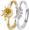 Tusuzik Sonne Mond Ring Ringe Frauen Set Gold Silber 925 Damen Rings Silberring Überlagerung Matching