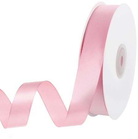 Nastro di raso rosa da 20 mm, 50 m, nastro di raso in poliestere, per confezioni regalo, artigianato, decorazioni, matrimoni, festa della mamma