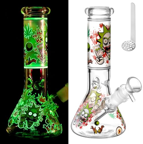 Chillbong 20cm Glasbong with 14.5mm bowl, Weight 350g, Mini size for Filtergefäßrohr-Fire Red