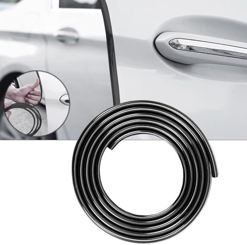 Car Door Edge Guards Protector Strips 16Ft Universal Car Decorative Strips U Shape Car Door Protector for Cars, Trucks, SUVs (5M Black)