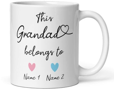 Confidently Quirky - Personalised This Grandad Belongs To White Mug, Grandad Birthday, Father's Day Mug, First Father's Day Mug, To Grandad From Kids, From Grandchildren