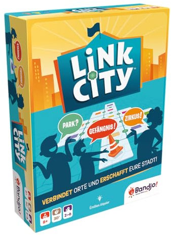BlueOrange, Link City, Familienspiel, Brettspiel, 2-6 Spieler, Ab 8+ Jahren, 30 Minuten, Deutsch