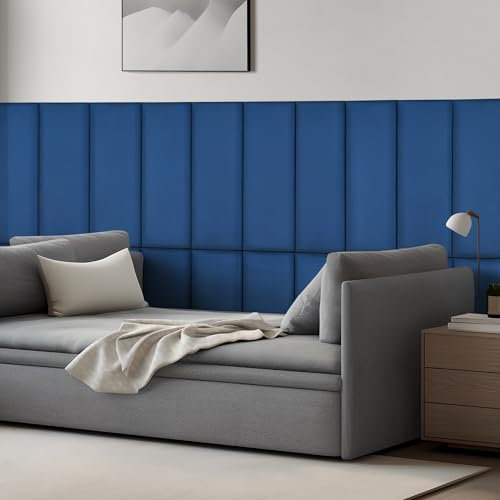 [neu.haus] Wandkissen Carpino 2er Set 90 x 30 cm Wandpolster Samt Navyblau Wandpaneele gepolstert Kopfteil für Bett Polsterpaneel zum Kleben
