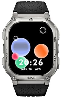 KOSPET 10000014000 - Reloj Inteligente Tank M3 de 1.96 Pulgadas AMOLED, Color Plateado