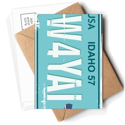 American USA Car Licence Plate Number Postcards Envelopes Blank Note Cards Mailing