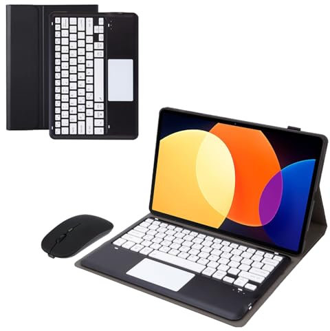 Custodia con Tastiera per Xiaomi Mi Pad 6S PRO 12.4 2024, Tastiera Magnetica Staccabile Senza Fili Bluetooth con Supporto per Matita (Matita Non Inclusa),Nero