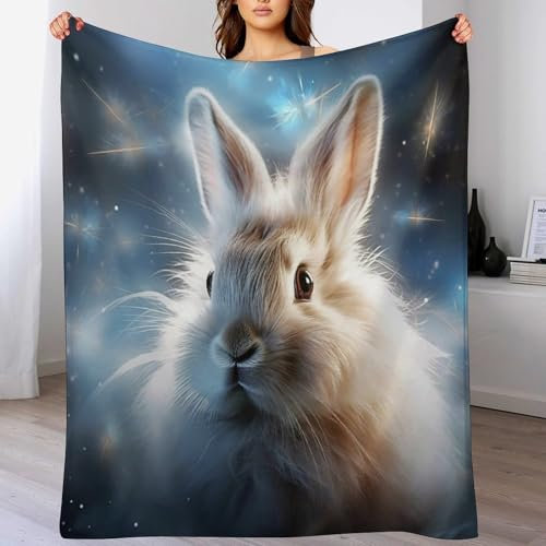 AAPZY Kaninchen Kuscheldecken,Decke, 3D-Digitaldruck Kuscheldecke, Flannel Decke, Weich Wohndecke, Sofadecke Decke Für Kinder Jungen Erwachsene （180×200cm）
