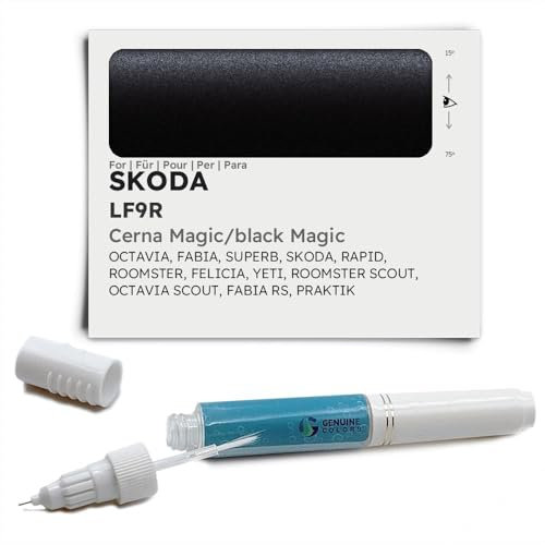 Genuine Colors Lackstift CERNA Magic Black LF9R für Skoda Schwarz Octavia Fabia SUPERB Rapid ROOMSTER Felicia YETI Scout RS PRAKTIK