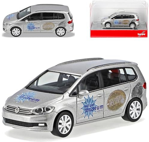 Volkwagen T*o*u*r*a*n II Polizei Museum Hamburg Silber Ab 2015 H0 1/87 Herpa Modell Auto mit individiuellem Wunschkennzeichen