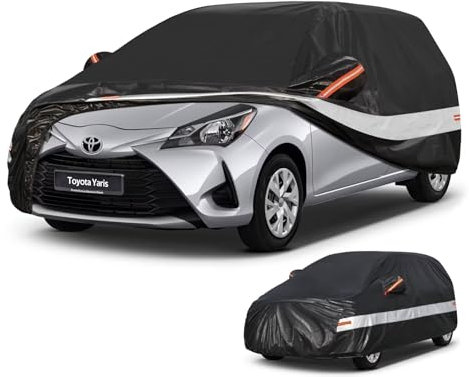 Holthly Autoabdeckung Passend für Toyota Yaris(2003-2025) 10 Schichten Vollgarage Auto Abdeckplane 100% Wasserdicht Autoplane Outdoor Autogarage Wasser und Staubschutz,Wind,Regen und UV Schutz