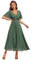 Ever-Pretty Women's Embellished Midi Evening Dress Ladies Short Sleeve line with Short Sleeve for Wedding Guest Dress Eucalyptus 18UK