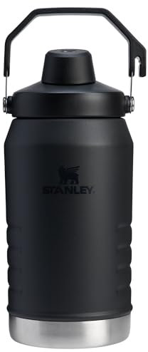 Stanley IceFlow - Jarra de flujo rápido con asa, 64 onzas, tapa de boquilla en ángulo giratorio, a prueba de fugas para viajes y deportes, acero inoxidable aislado, sin BPA, color negro