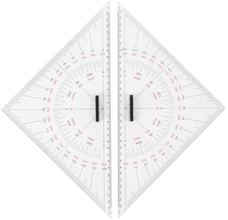 2 teiliges Dreieckslineal zum Zeichnen von Karten, 11,81 Zoll, Kompass, Kursdreieck, Positionierungsdreieck, Bootsarchitekt, Architektur Schreibwaren, Navigations Plot Set für