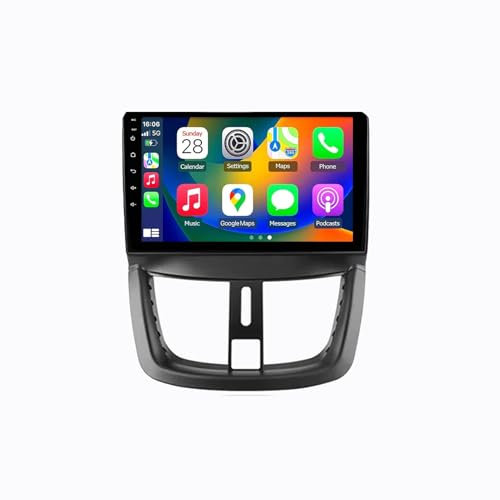 Android 13 2 DIN Pantalla Táctil Radio 9 Coche Pantalla para Peugeot 207 207CC 2006-2014 con Enlace Espejo/Navegación GPS/Radio FM/BT/Mandos Volante/Reproductor Multimedia(4+64G)