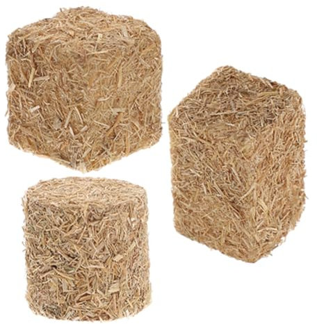 Mobestech 3 Piezas Modelo De Pajar Fardos De Heno Decoraciones De Pajar Pacas De Heno para Decorar Decoración Mini Pajar Decoración En Miniatura Pajar En Miniatura Caqui Madera