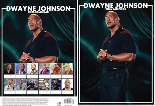 Dwayne Johnson Kalender 2026, A3, 30 x 42 cm, 12 Monate tolle Fotografie