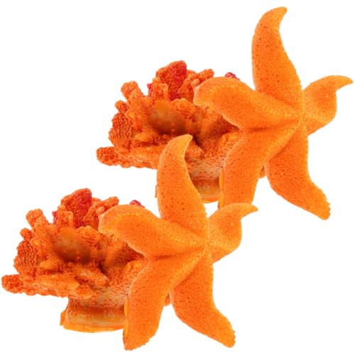 YARNOW 4 Stück Teiliges Aquarium Korallen aus Resin Naturgetreue Künstliche Korallen und Seesterne Farbige Aquarien Dekoration für Süßwasserfische Langlebig und Ungiftig