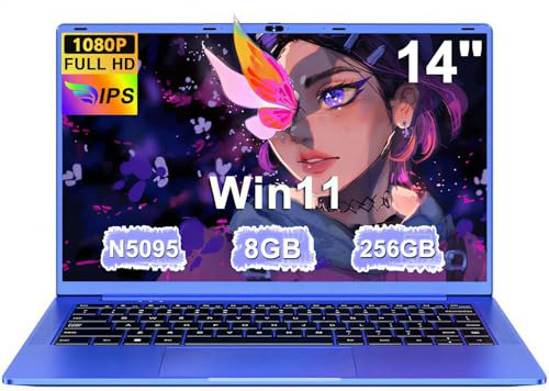 Ordenador Portátil 14 Pulgadas Celeron N5095 Upto 2,9 GHz Portatiles 8GB RAM 256GB SSD TF 1TB Win11 LPDDR4 1920*1080 FHD 5G WiFi USB 3.0 Laptop Película Protectora Español - Morado Cuerpo Metálico-6