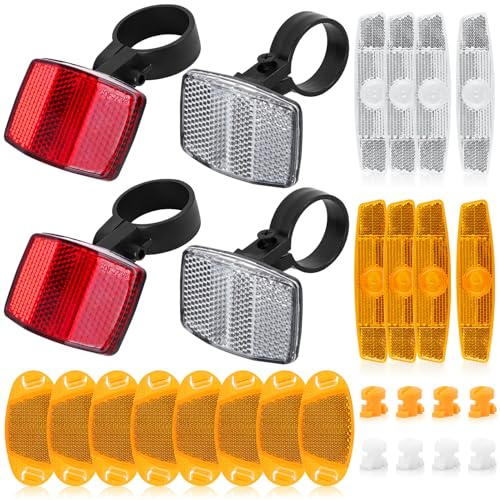 Reflector de Bicicleta Delantero y Trasero Reflector Radio Bicicleta 20Pz Reflectores de Ojos de Gato Reflectores Rueda Bicicletas Advertencia Reflectors para Bicicletas de Carretera Mtb E-Bike