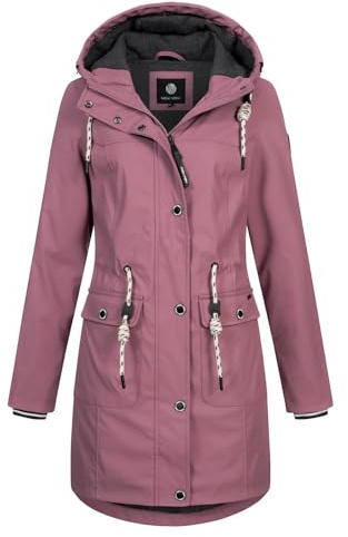 NEW VIEW Damen Regenjacke wasserabweisender Parka Annika Long mit Kapuze