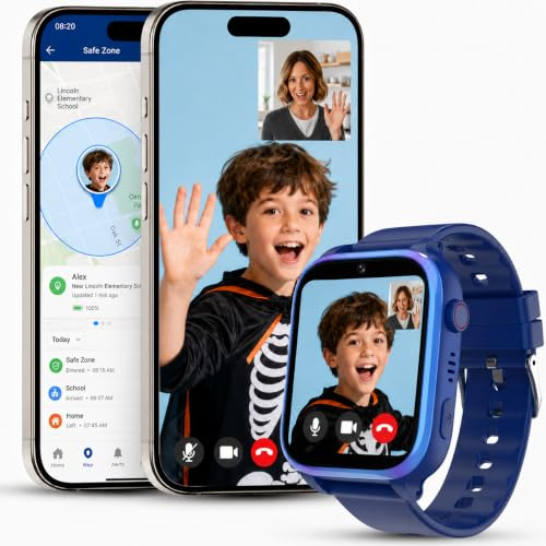 Moikmlih GPS Kids Smart Watch, 4G CallSOS/WiFi Location GPS Tracker Gift