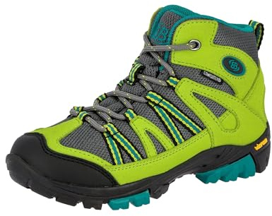 Brütting Unisex Kinder Ohio HIGH Trekking- & Wanderstiefel, Lemon/Grau/Blau, 34 EU