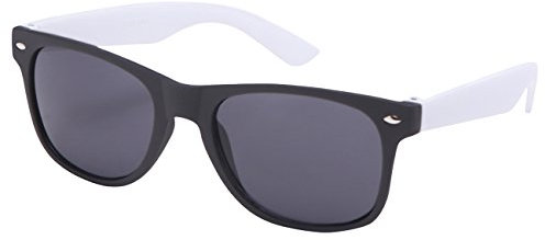Sonnenbrille Nerdbrille Nerd Retro Look Brille Pilotenbrille Vintage Look - ca. 80 verschiedene Modelle Schwarz Weiß Matt
