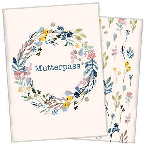 cozy racoon 3-teilige Mutterpasshülle für den Deutschen Mutterpass | Hochwertige Hülle für deinen Mutterpass (Kunststoff) | Design Flower Circle (ohne Personalisierung)