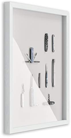 BIRAPA Objektrahmen Talon SPACE 40x70 cm Weiß Gemasert 3D Bilderrahmen zum Befüllen