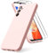 Vansdon Coque Compatible avec Samsung Galaxy A14 4G/5G, 2 Film de Protection en Verre trempé, Housse Souple en TPU en Silicone Liquide, Housse en Caoutchouc Antichoc - Rosa