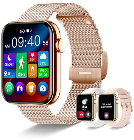 Betatree Smartwatch Donna Chiamata con WhatsApp, 1,85'' Orologio Digitale Automatico Fitness Tracker Contapassi Cronometro, 19 Sportivo Smart Watch Android iOS con Sonno/Cardiofrequenzimetro