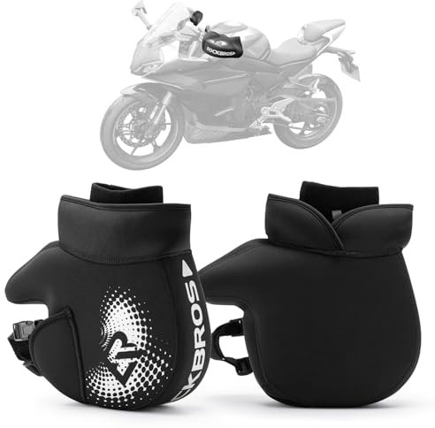 ROCKBROS Motorrad Handschuhe Winter Lenkerstulpen Lenker Handschuhe für Motorrad Warm Winddicht Motorradhandschuhe Schwarz
