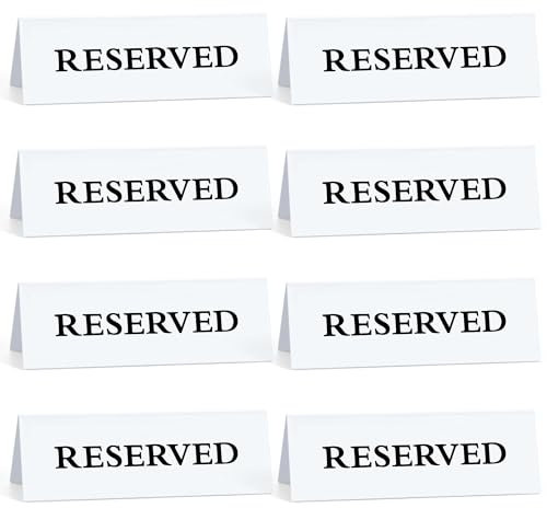 Reserviert Tischschild Acryl Reserviert Tischkarten Gastreservierung Tisch-Sitzschild für Restaurant Hochzeit Sitzreservierung 8 Stück Weiß