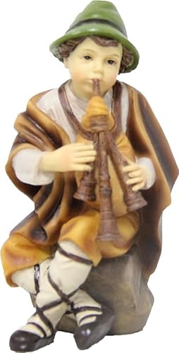 FADEDA Hirte mit Dudelsack/Höhe:7 cm/handbemalt/detailgetreue Krippen Figuren - Weihnachten Tisch Dekoration Krippe Zubehör