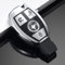 HooRLZ M-ercedes Benz Key Fob Cover For MercedeS Benz A B C E G S R Class GLA GLC GLE GLS SL SLK, 3 Button TPU M-ercedes Key Cover, Benz Key Case Cover Silicone (Silver)