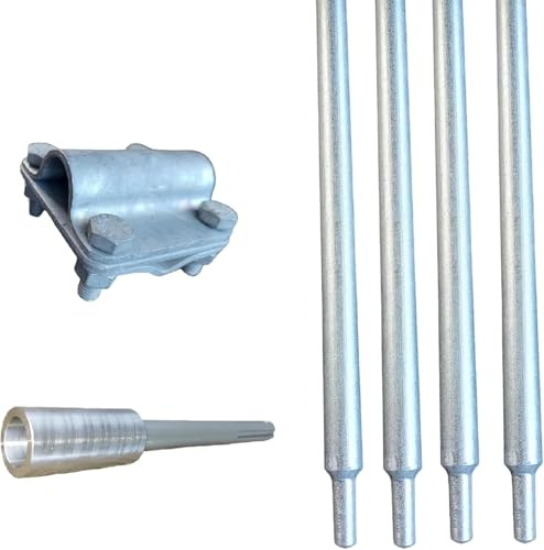 PAG Turbo GmbH® - 4m Tiefenerder SET Ø20mm feuerverzinkt mit Kreuzverbinder und Schlagkopf SDS Max