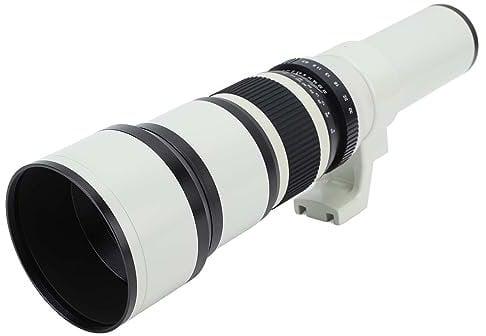 500mm F6.3 Fixed Focus Telephoto Lens, 4 Elements in 4 Groups Manual Focus Telephoto Lens with T2 Z Adapter Ring Port for Nikon Z Mirrorless Cameras (White)