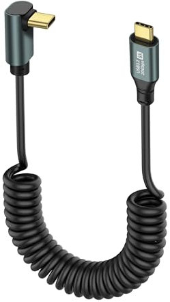 SinLoon Cable en Espiral USB C 3.2 Tipo C 20 Gbps PD 100 W 8K @ 60 Hz Cable de Carga Rápida de Datos para Teléfono, Tableta, Otros Dispositivos - 1,8 M (Male to R)