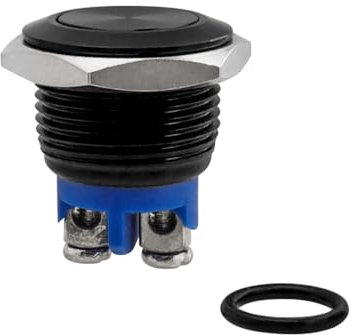 Bestgle 12mm Interruttore a Pulsante, Nero Interruttore Pulsante, Interruttore a Pulsante Auto Guscio Nero Mini Pulsanti ON-OFF