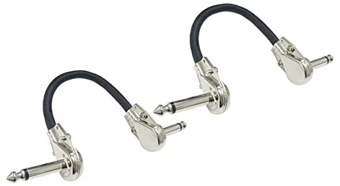 FUNOMOCYA 2 Stück Flache Effektkabel für Elektrische Gitarren mit Metall und Pvc Material Installieren für Musikauftritte und Pedalboards